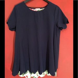 12 PM by Mon Ami navy and floral top.